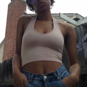 Brandy Melville Pale Pink Halter Crop